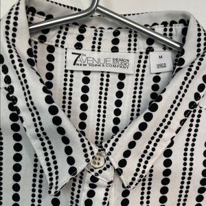 Avenue Women's Black and White Button Down Shirt